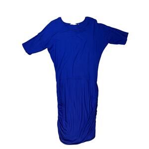 Athleta‎ Blue Ruched Solstice Tee Dress Athleisure Shirt Dress Size Medium